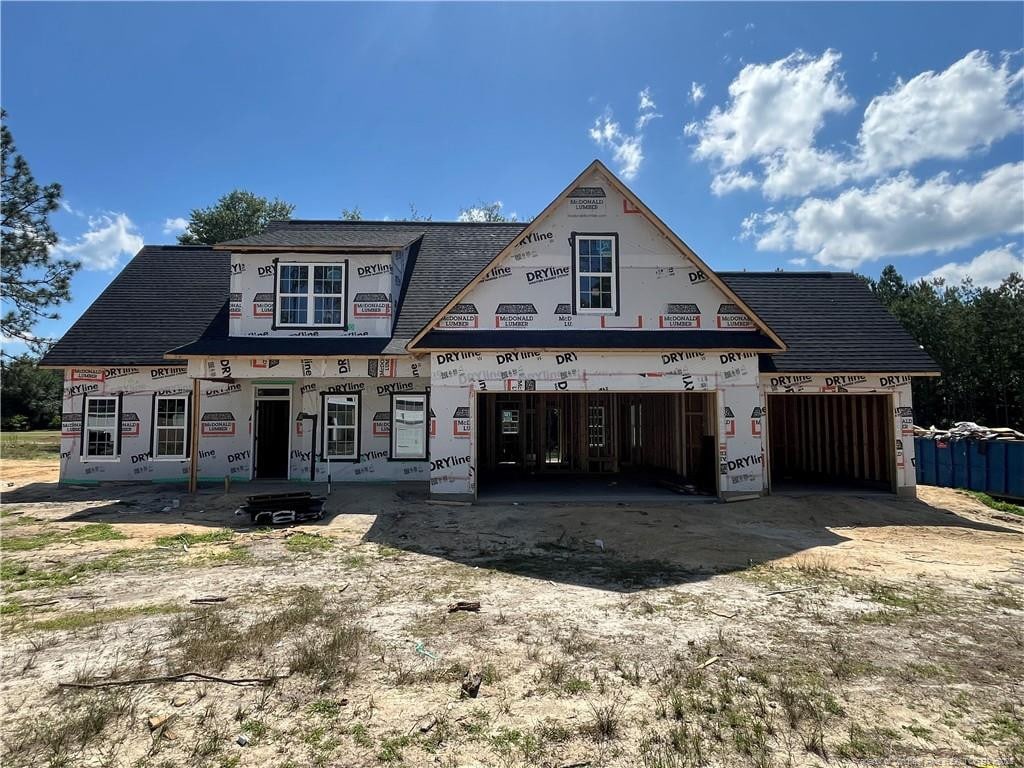 157 Edgar Way, Raeford, NC 28376 - property in mid-construction with a garage and a shingled roof