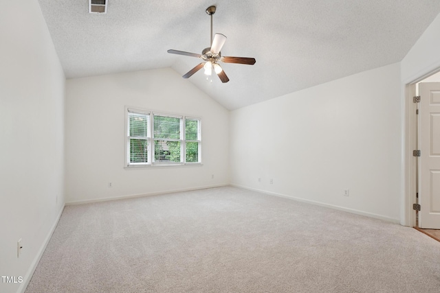 111 Catherwood Pl, Cary, NC 27518 - carpeted spare room with ceiling fan, baseboards, and vaulted ceiling