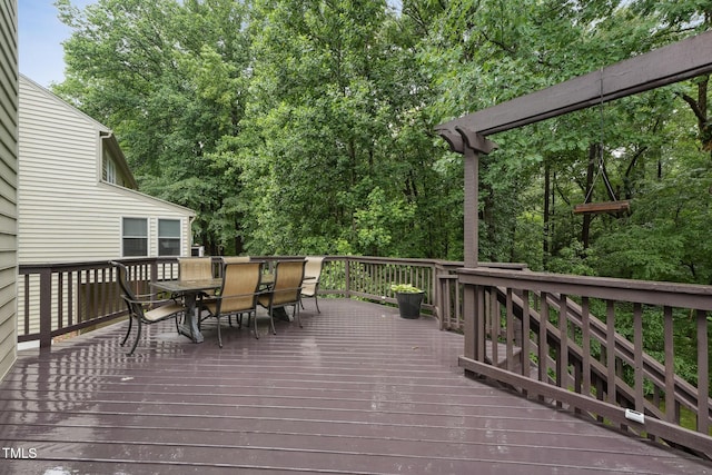 111 Catherwood Pl, Cary, NC 27518 - wooden deck with outdoor dining area