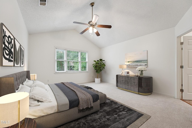 111 Catherwood Pl, Cary, NC 27518 - carpeted bedroom with lofted ceiling and ceiling fan