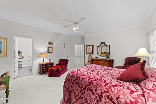 2313 Filigree Ct, Raleigh, NC 27614 - bedroom with carpet floors, a ceiling fan, connected bathroom, and baseboards