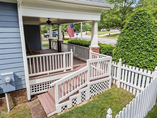 2313 Filigree Ct, Raleigh, NC 27614 - wooden porch featuring ceiling fan