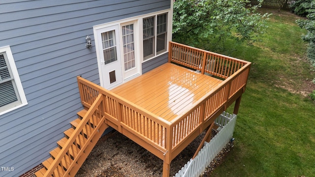 2313 Filigree Ct, Raleigh, NC 27614 - wooden deck featuring a lawn