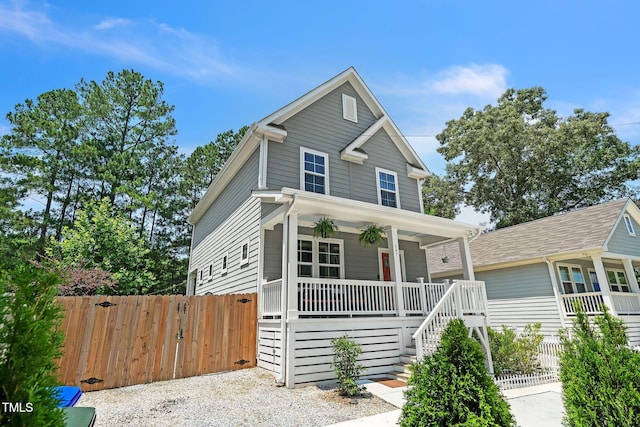 647 N Hardee St, Durham, NC 27703 - view of front of house featuring a porch, stairs, and a gate