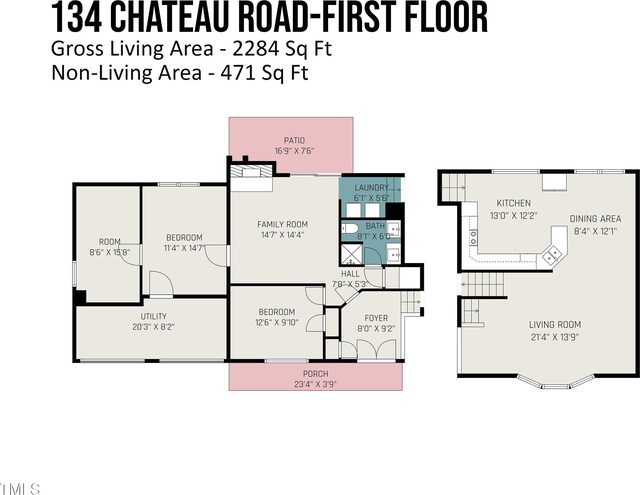 134 Chateau Rd, Durham, NC 27704 - floor plan / room layout