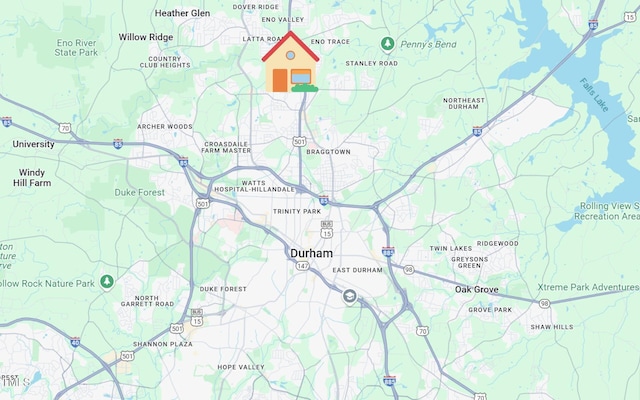 134 Chateau Rd, Durham, NC 27704 - map of property with streets / nearby areas