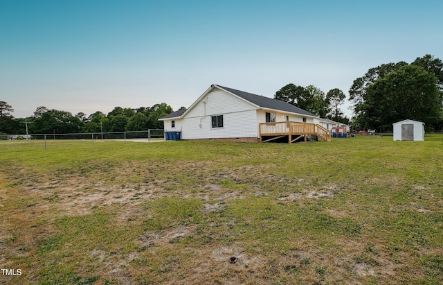 1602 Fairground Rd, Dunn, NC 28334 - view of yard with a deck