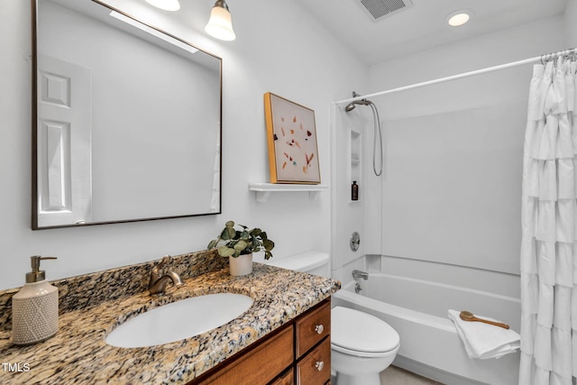 117 Summerlin Dr, Chapel Hill, NC 27514 - bathroom featuring vanity, shower / bath combo with shower curtain, and recessed lighting