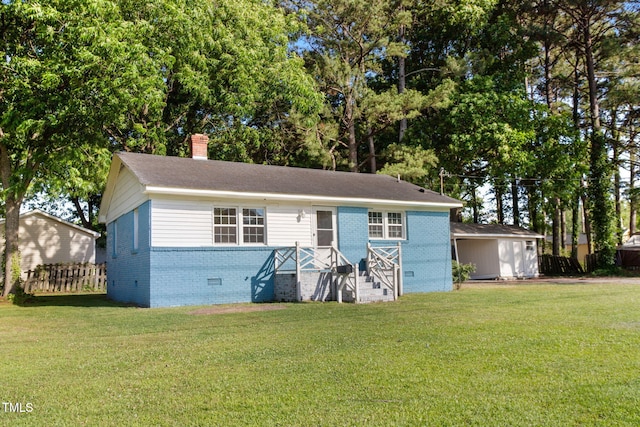 403 S Webb St, Selma, NC 27576 - single story home with brick siding, crawl space, and a chimney