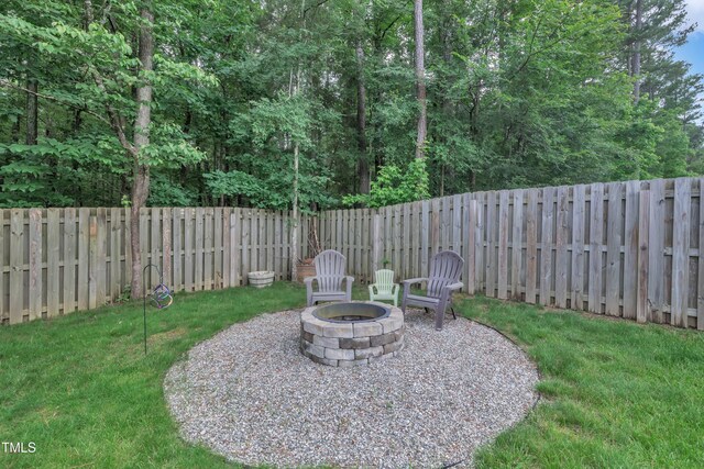 2018 Morehead Hill Ct, Durham, NC 27703 - view of yard featuring an outdoor fire pit