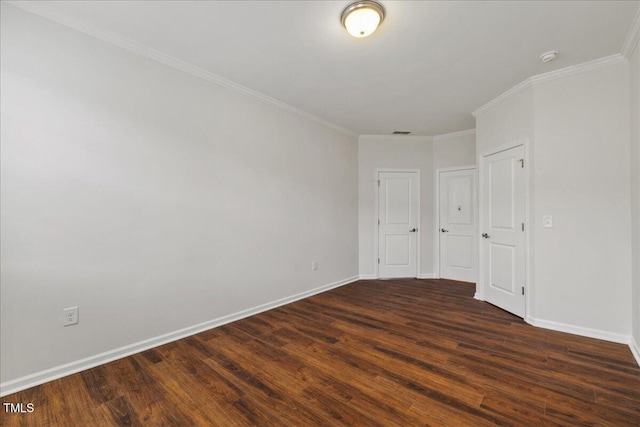 1704 Fawn Chase Ct, Wake Forest, NC 27587 - unfurnished room with dark wood-style flooring, baseboards, and crown molding
