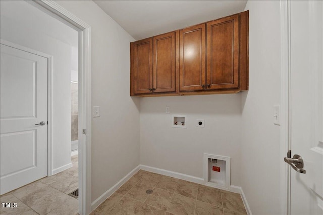 1704 Fawn Chase Ct, Wake Forest, NC 27587 - washroom with hookup for an electric dryer, washer hookup, cabinet space, baseboards, and light tile patterned floors