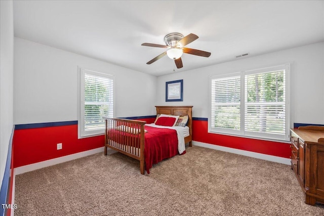 12636 Old Creedmoor Rd, Raleigh, NC 27613 - bedroom with carpet floors, baseboards, and ceiling fan
