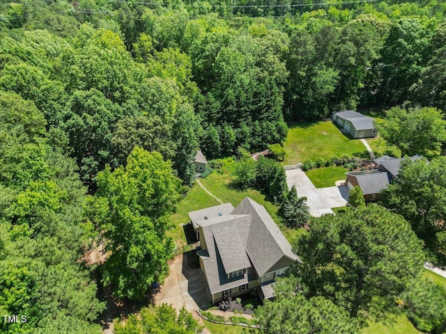 12636 Old Creedmoor Rd, Raleigh, NC 27613 - bird's eye view of a heavily wooded area