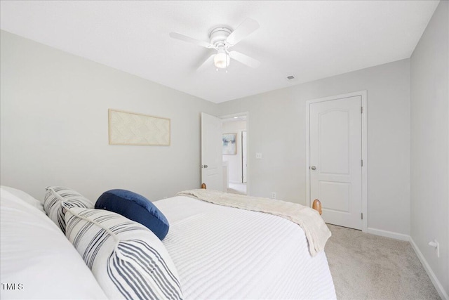 4805 Castle Crest Ct, Raleigh, NC 27616 - bedroom with light colored carpet, baseboards, and a ceiling fan