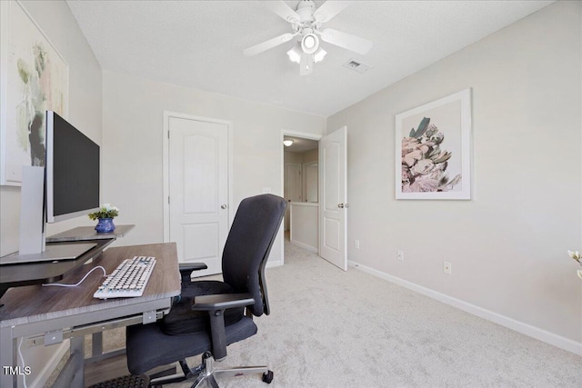 4805 Castle Crest Ct, Raleigh, NC 27616 - office space with baseboards, ceiling fan, and light carpet