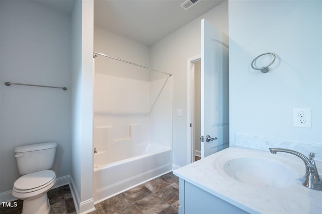 120 Newport Lndg Unit 99, Garner, NC 27529 - full bath featuring toilet, vanity, washtub / shower combination, and stone finish flooring
