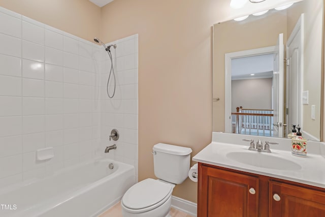 225 Norwalk St, Holly Springs, NC 27540 - bathroom with toilet, vanity, and washtub / shower combination