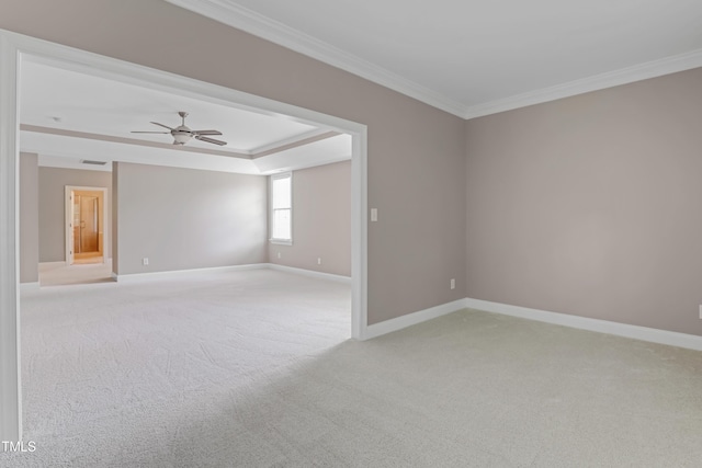 225 Norwalk St, Holly Springs, NC 27540 - unfurnished room with ornamental molding, light carpet, baseboards, and a ceiling fan
