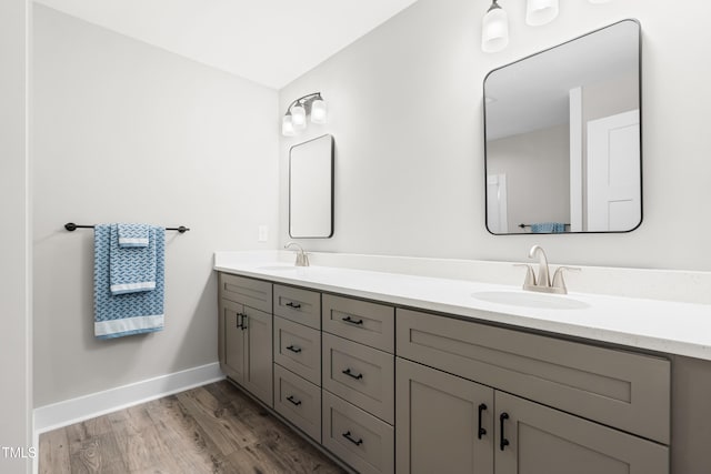 1004 Snow Peak Ct, Raleigh, NC 27603 - full bath featuring double vanity and wood finished floors
