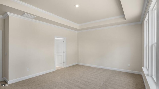 194 Gilmer St, Fuquay Varina, NC 27526 - empty room with light carpet, baseboards, crown molding, and recessed lighting
