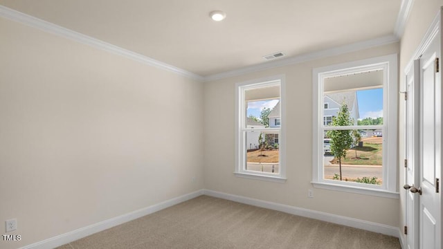 194 Gilmer St, Fuquay Varina, NC 27526 - empty room featuring light colored carpet, plenty of natural light, ornamental molding, and baseboards