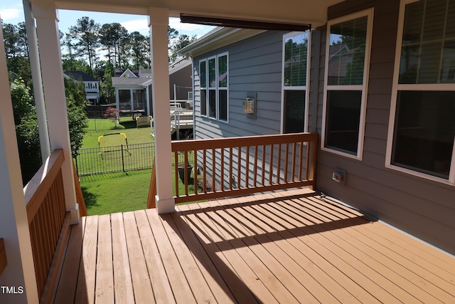 2309 Redbridge Ln, Apex, NC 27502 - view of wooden deck