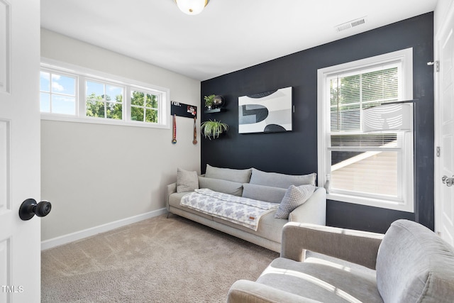 389 Whetstone Dr, Angier, NC 27501 - living area with carpet floors and baseboards