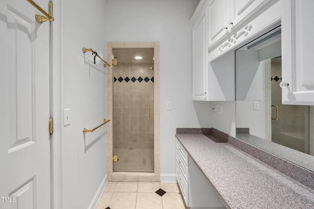 100 Sundance Pl, Chapel Hill, NC 27514 - bathroom with tile patterned floors, vanity, and a stall shower