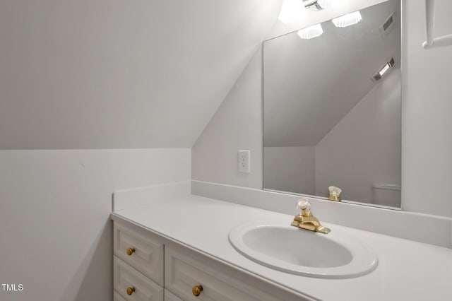 100 Sundance Pl, Chapel Hill, NC 27514 - bathroom featuring vanity and vaulted ceiling