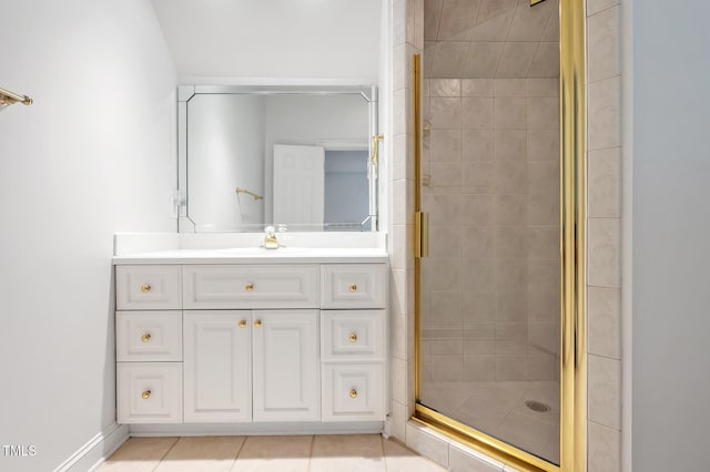 100 Sundance Pl, Chapel Hill, NC 27514 - full bathroom with a shower stall, vanity, and tile patterned flooring