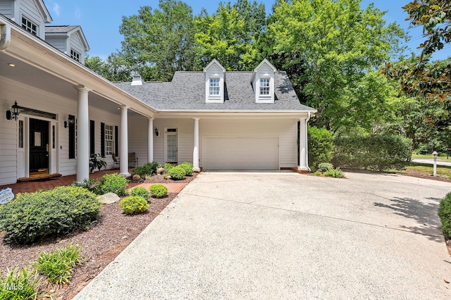 100 Sundance Pl, Chapel Hill, NC 27514 - view of front of property with concrete driveway, a shingled roof, covered porch, and an attached garage