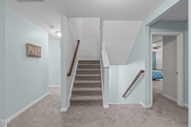 1939 Mostyn Ln, Apex, NC 27502 - stairs featuring carpet floors and baseboards