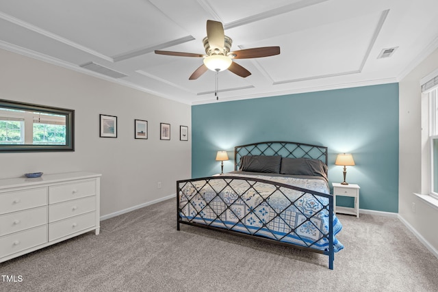 1939 Mostyn Ln, Apex, NC 27502 - carpeted bedroom featuring crown molding, baseboards, and a ceiling fan