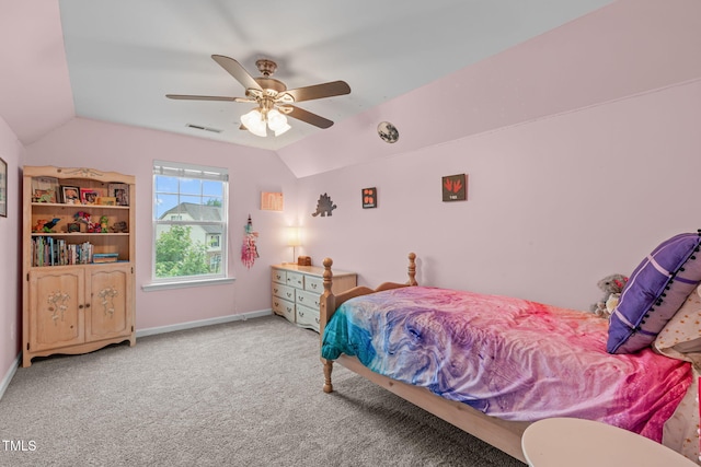 1939 Mostyn Ln, Apex, NC 27502 - bedroom featuring lofted ceiling, carpet flooring, baseboards, and ceiling fan