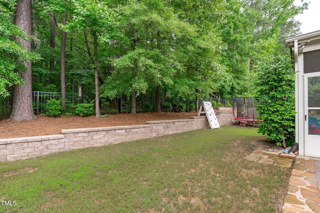 1939 Mostyn Ln, Apex, NC 27502 - view of yard featuring a trampoline