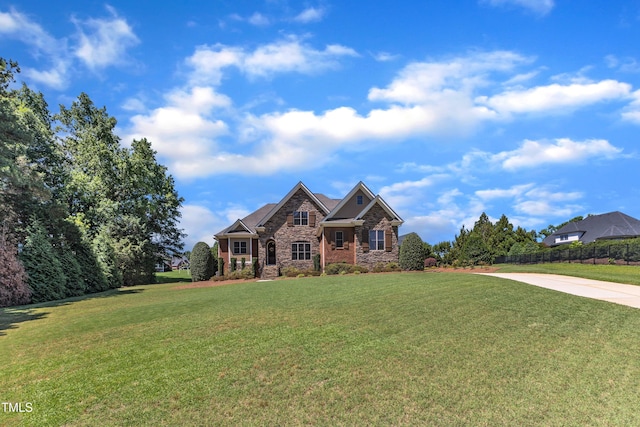105 Somerley Dr, Garner, NC 27529 - craftsman-style home with stone siding and concrete driveway