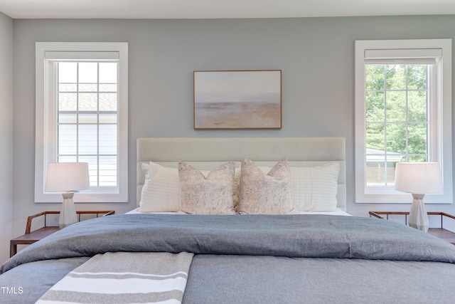 2114 Cowper Dr, Raleigh, NC 27608 - bedroom featuring multiple windows and wood finished floors