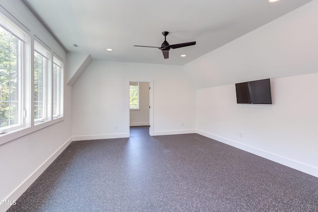 2114 Cowper Dr, Raleigh, NC 27608 - bonus room featuring recessed lighting, a ceiling fan, and lofted ceiling
