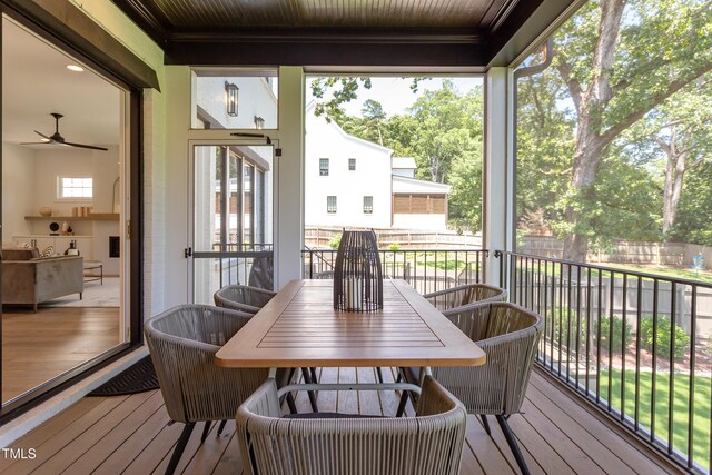 2114 Cowper Dr, Raleigh, NC 27608 - sunroom / solarium with a ceiling fan