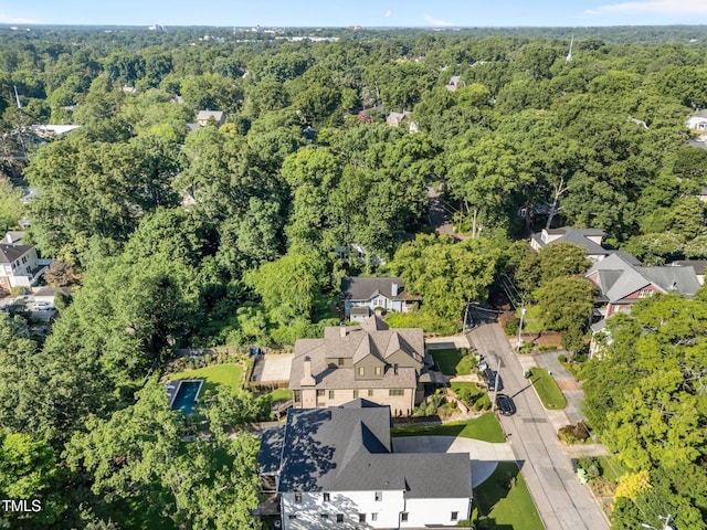2114 Cowper Dr, Raleigh, NC 27608 - aerial view of property's location with a heavily wooded area and nearby suburban area