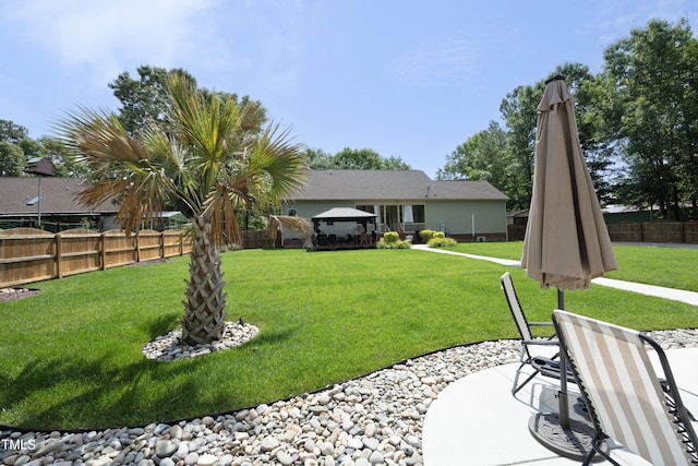 150 Churchill Rd, Louisburg, NC 27549 - view of yard featuring a gazebo and a patio area