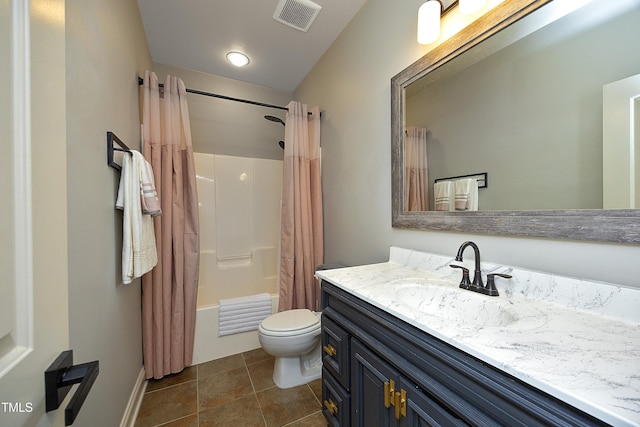 150 Churchill Rd, Louisburg, NC 27549 - full bathroom with vanity, shower / bath combo with shower curtain, toilet, and tile patterned floors