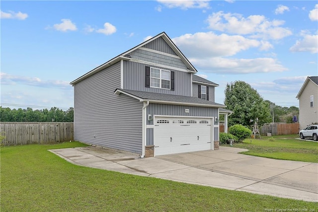 4943 Lion Heart Ln, Parkton, NC 28371 - view of home's exterior with an attached garage, concrete driveway, and roof with shingles