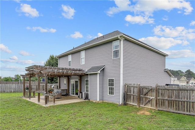4943 Lion Heart Ln, Parkton, NC 28371 - back of property featuring a pergola and a patio