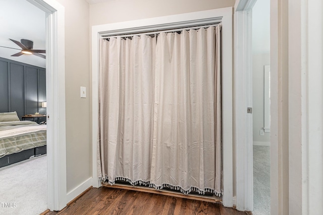 5617 Groomsbridge Ct, Raleigh, NC 27612 - full bathroom with ceiling fan and wood finished floors
