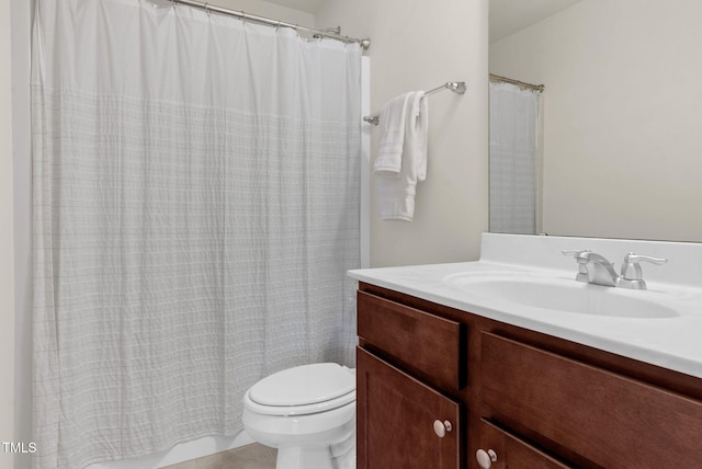106 Elmsford St, Durham, NC 27703 - full bathroom with vanity, toilet, and tile patterned floors