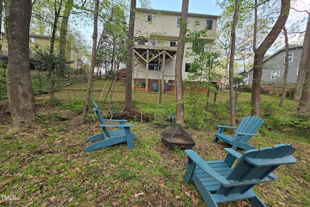 905 Balmoral Dr, Cary, NC 27511 - view of yard featuring an outdoor fire pit