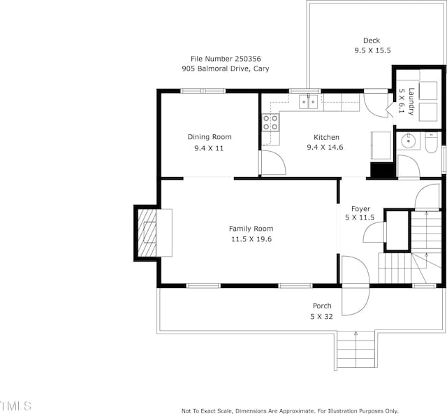 905 Balmoral Dr, Cary, NC 27511 - room layout