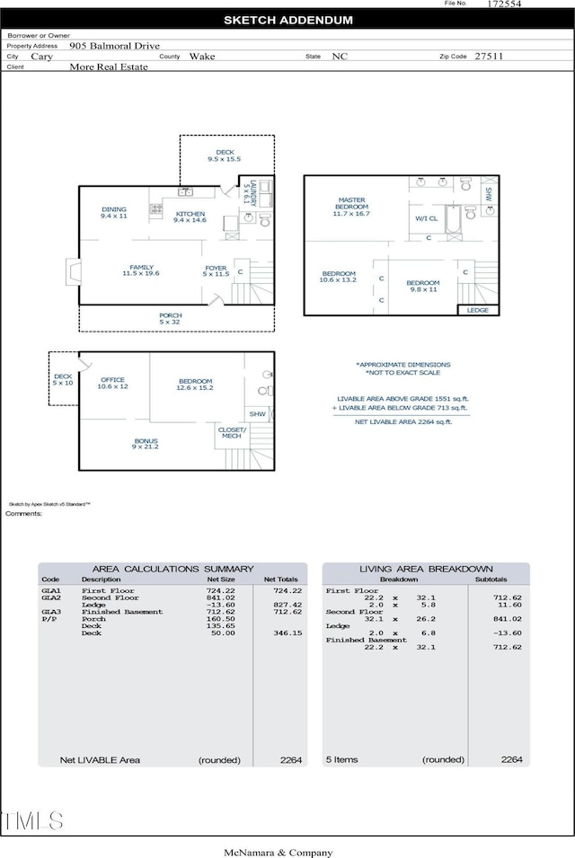 905 Balmoral Dr, Cary, NC 27511 - property floor plan
